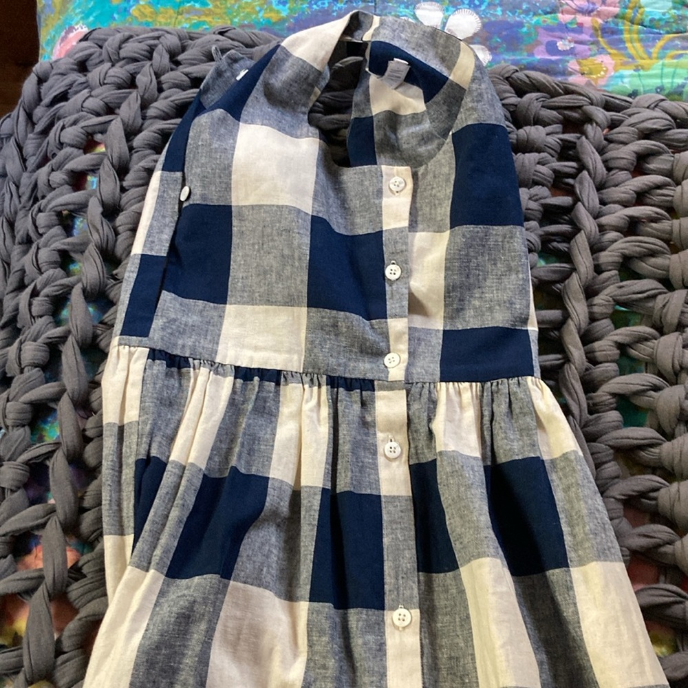 Christy Dawn Blue and White Gingham Halter Sundress - Picture 5 of 16